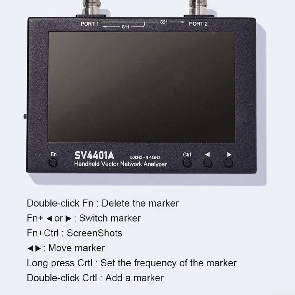 Tragbarer VNA-Handanalysator, 50 kHz bis 4,4 GHz, SV4401A, 17,8 cm LCD-Bildschirm, 100 dB, dynamisches RF-Testmodul für Tuning