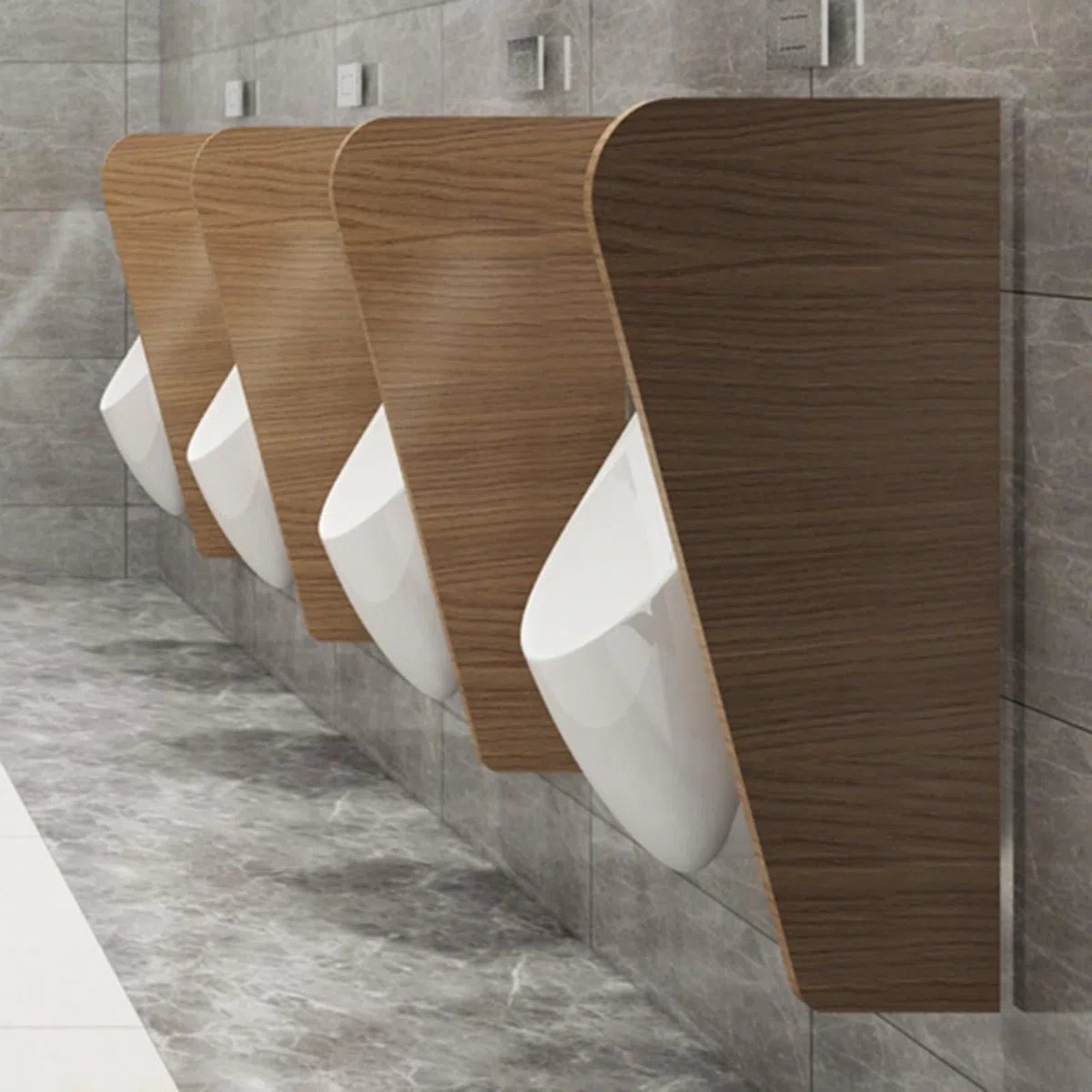 Wasserdichter Urinal-Trennwand für öffentliche Toiletten, ideal für Schulen, Einkaufszentren und öffentliche Orte, braun, 2 Stück, Urinalleitbleche für Erwachsene, einfach zu installieren und zu