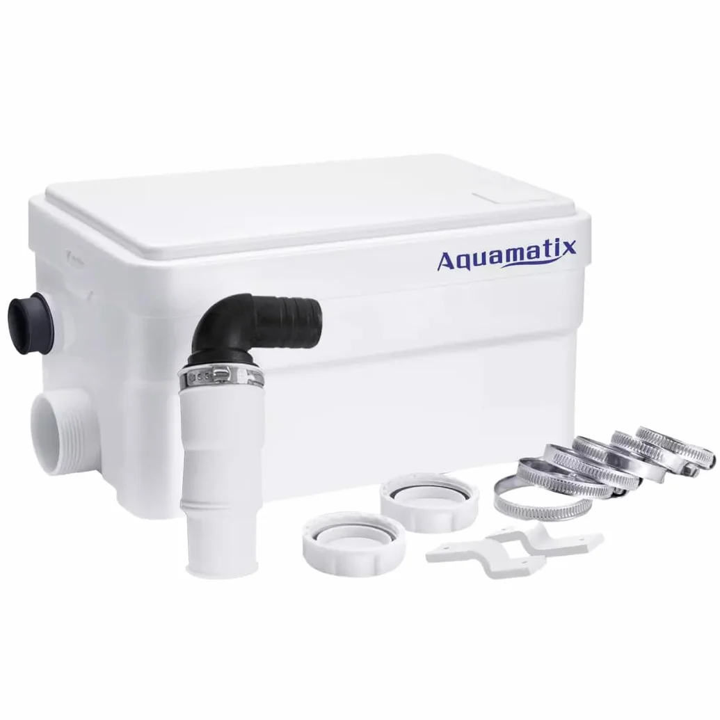 Aquamatix Duscha Duschpumpe 250W Hebeanlage Kompakte Abwasserpumpe, Haushaltspumpe 10m Vertikale Pumpentfernung 135L/min für Duschen, Waschbecken 2 Zuläufe