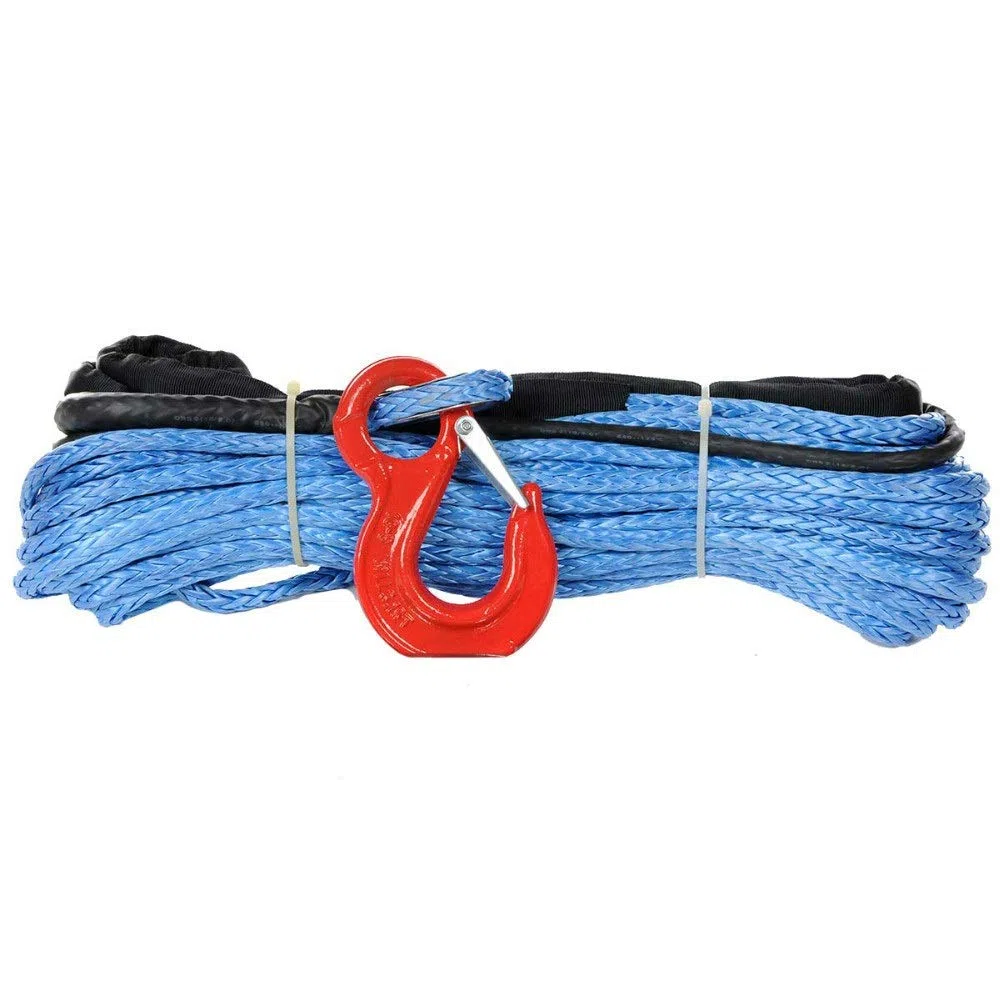 Synthetisches Windenseil 14mm x 40 meter Graues synthetisches Windenseil mit Haken for 4x4 / ATV/UTV/SUV/Offroad Recovery Schutz vor Ausfransen, Abrutschen und Überhitzung(Grey)