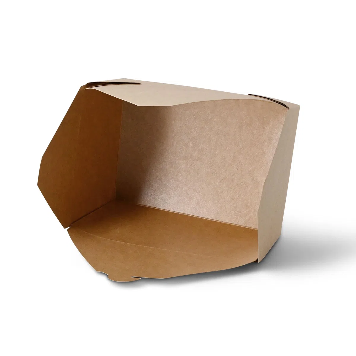 BIOZOYG Take Away Box Essen 160 Stück 2500 ml Kraftkarton Braun - Lunchbox Faltbare Deckel PE beschichtet - Snackbox Einwegschalen Karton Pappschalen Nudelbox Speisebox für Essen Ramen, Nudeln To Go