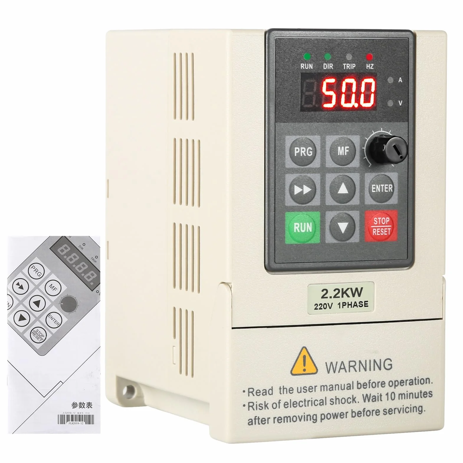 DEWIN Frequenzumrichter, 2,2 kW VFD Frequenzumrichter Einphasiger Eingang 1 phasen Ausgang Drehzahlregler zur Motordrehzahlregelung 220 V