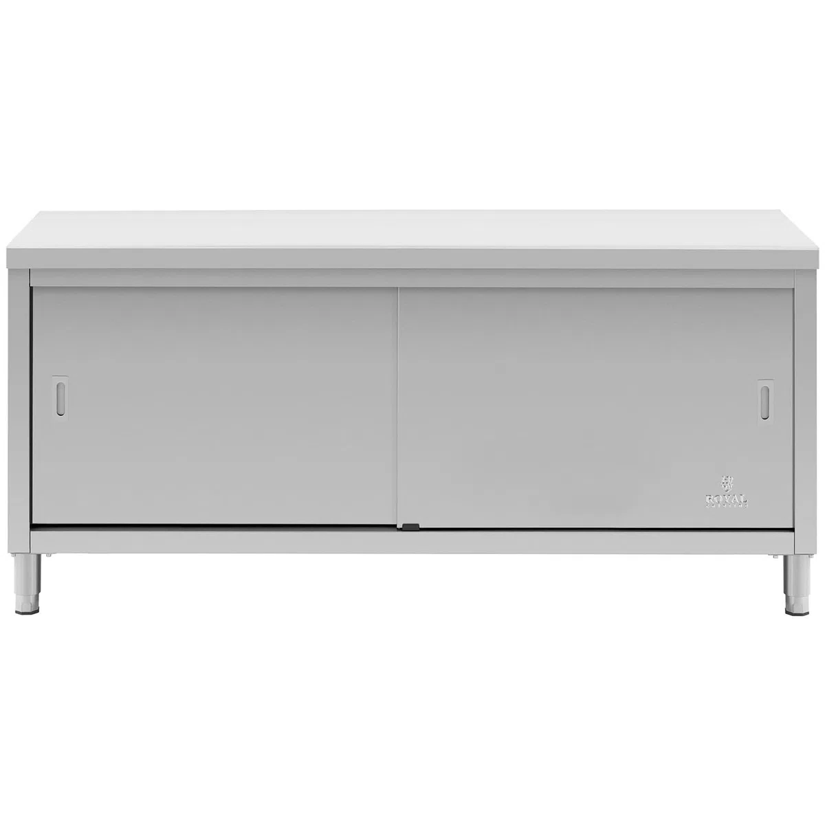 Royal Catering Arbeitsschrank Edelstahl 180 x 70 cm 500 kg Tragkraft Gastro Edelstahlschrank