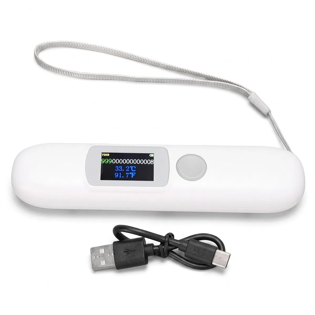 PET-Mikrochip-Scanner, Animal-Tag-Leser mit 1,14 "Farbbildschirm und Temperaturüberwachung, FDX-B für Haustiere kompatibel