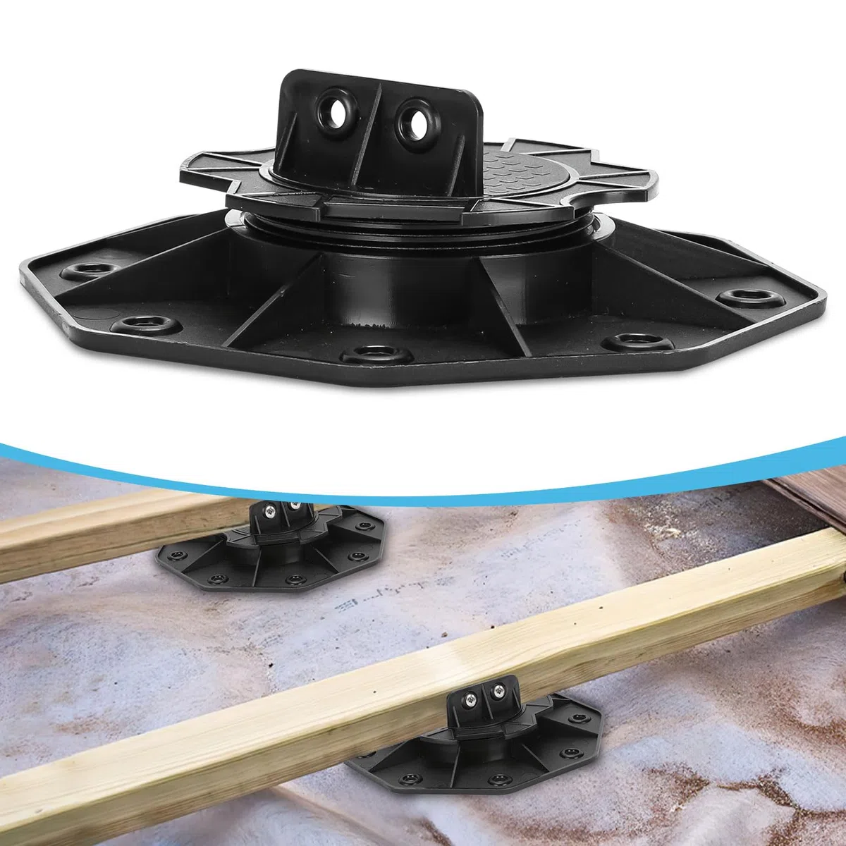 50 x Stelzlager Höhenausgleich 18-140 mm Höhe wählbar Stellfüße justierbarer Plattenlager Terrassenlager für Terrassendielen-Unterkonstruktion Holz WPC, Größe:18-30 mm