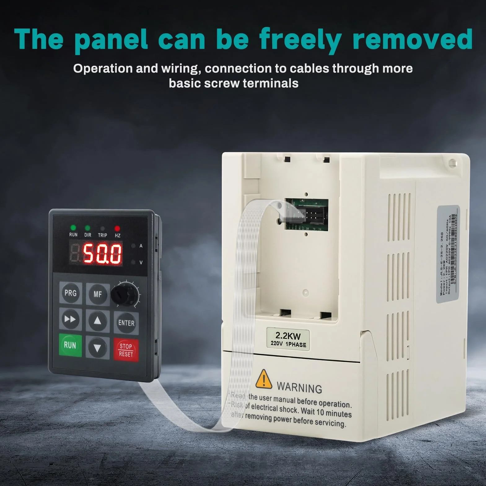 DEWIN Frequenzumrichter, 2,2 kW VFD Frequenzumrichter Einphasiger Eingang 1 phasen Ausgang Drehzahlregler zur Motordrehzahlregelung 220 V