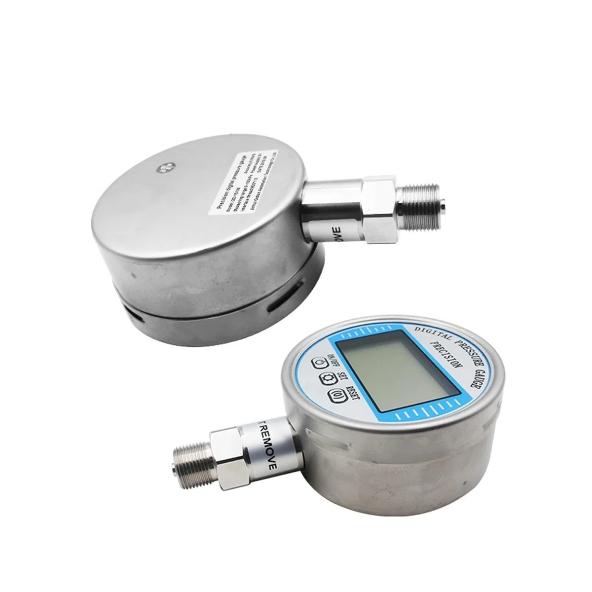 Druckregler, 5-stelliges 100-mm-LCD-Display, digitales Manometer, hochpräzises Psi-Bar-Mpa-Digital-Heizöl-Luft-Hydraulikdruckmessgerät(G1-2 thread,0-60Mpa)
