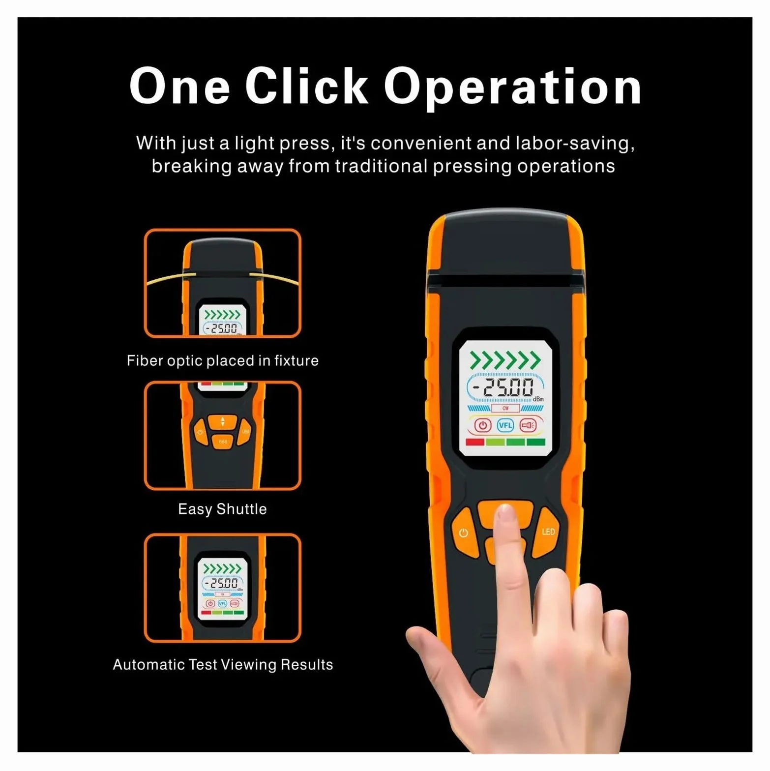Glasfasertester One Step Electric Fiber Optic Identifier Live Fiber Optical Detector Mit Visueller Fehlerortung In 850–1700 Nm SM MM Stabile Lichtdurchlässigkeit