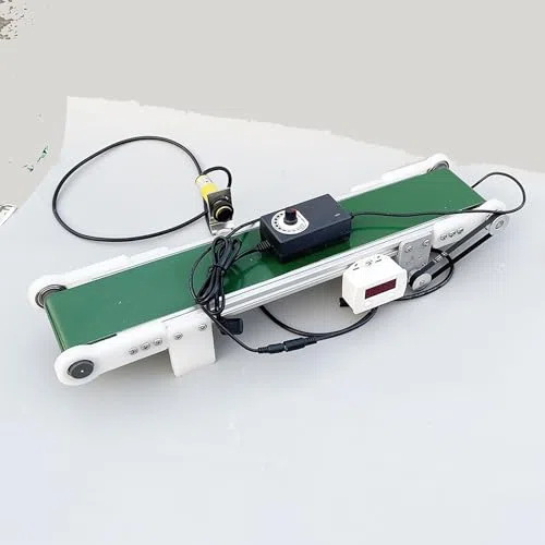 Desktop-Förderband mit automatischem Zähler, einstellbare Geschwindigkeit, 1,8–7,6 cm/s, 10 x 100 cm, 116 U/min, perfekt für wissenschaftliche Experimente, pädagogisches Werkzeug für
