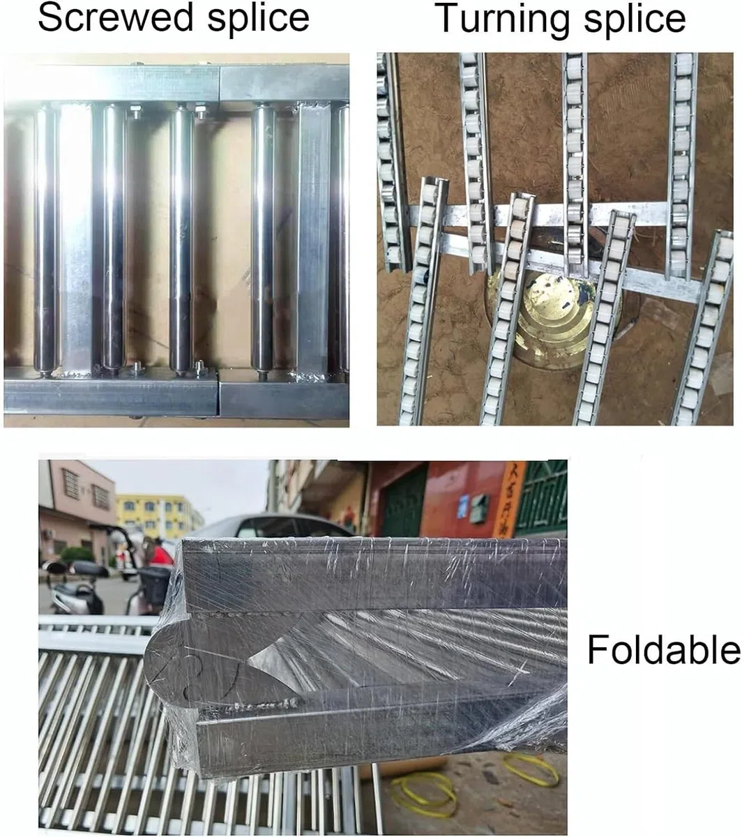 Nicht motorisierter Rollenbahntisch, 200 cm lang, ABS-Kunststoffrollen, erweiterbar, 4-Schienen-Design, ideal für Lager und Materialtransport, vielseitige Lösung für Unterböden