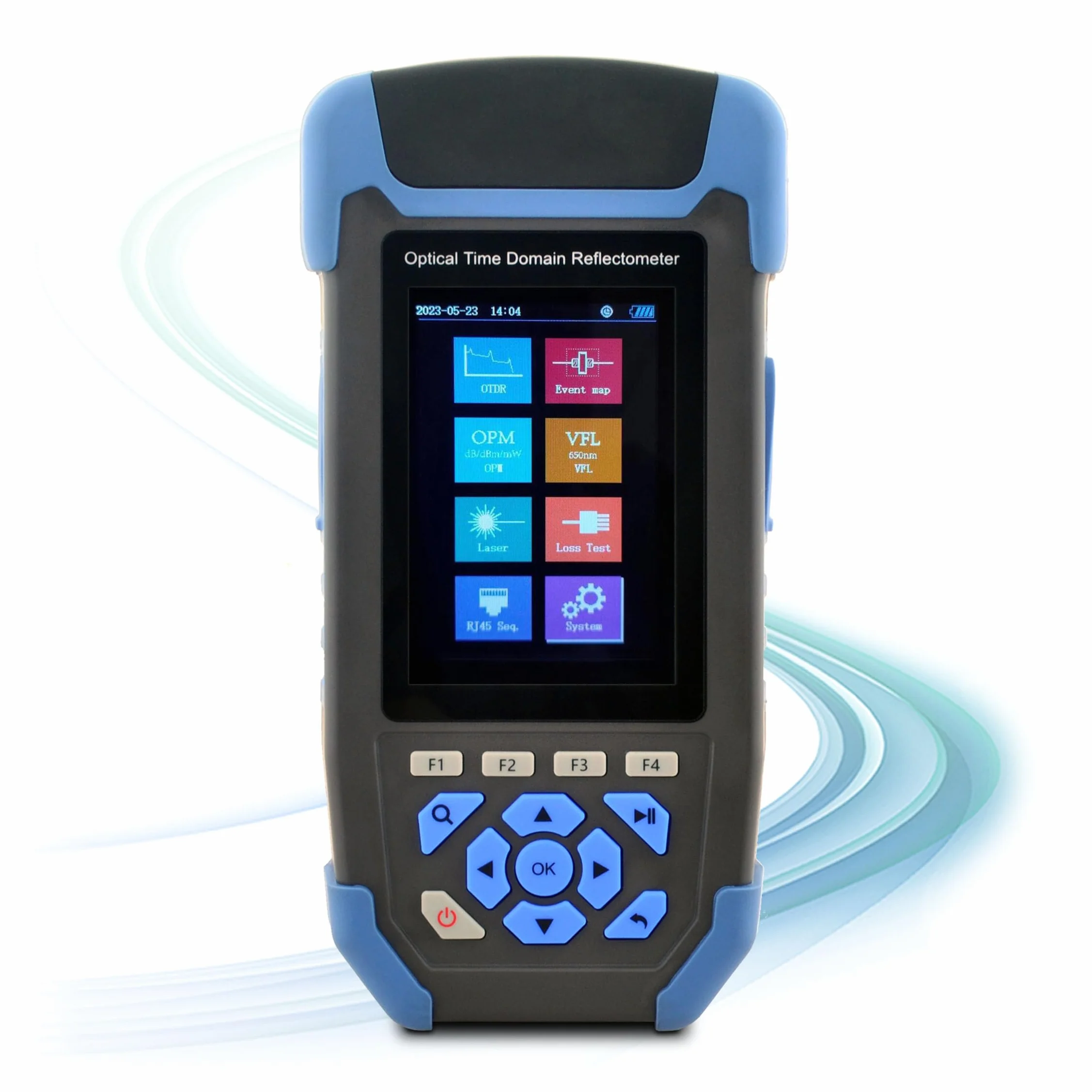 1310/1550nm 24/22dB Tragbares 8in1 OTDR + EreignisKarte+Verlusttest+VFL+OPM+OLS+RJ45-Reihenfolge+Beleuchtung 3,5” Screen LWL Tester mit SC/UPC+FC/UPC+LC/UPC&APC (OTDR42F-T1)
