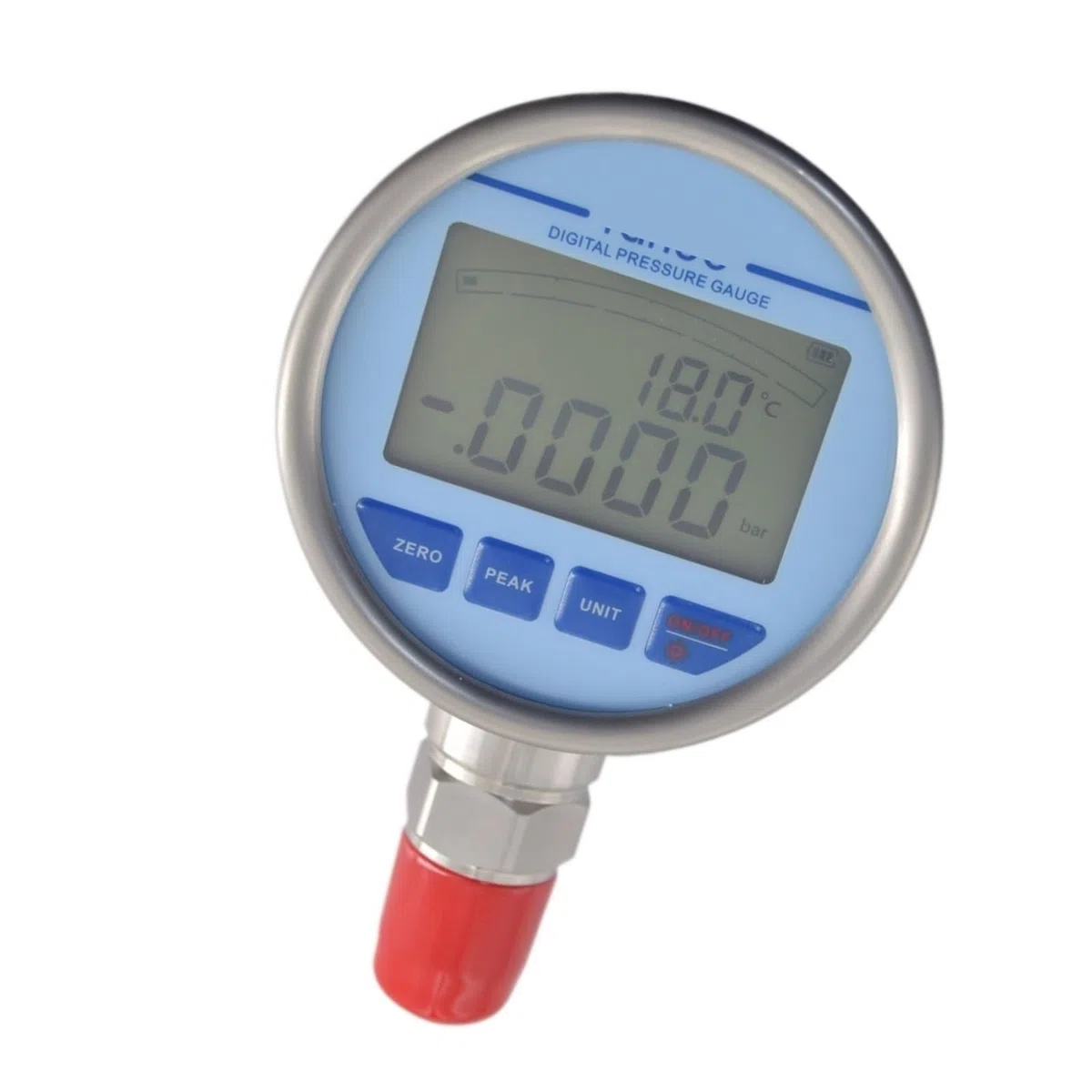 Manometer 1/4" NPT, Edelstahl-Drucktester mit LCD-Display for industrielle hydraulische pneumatische Anwendungen(0-600KPa)