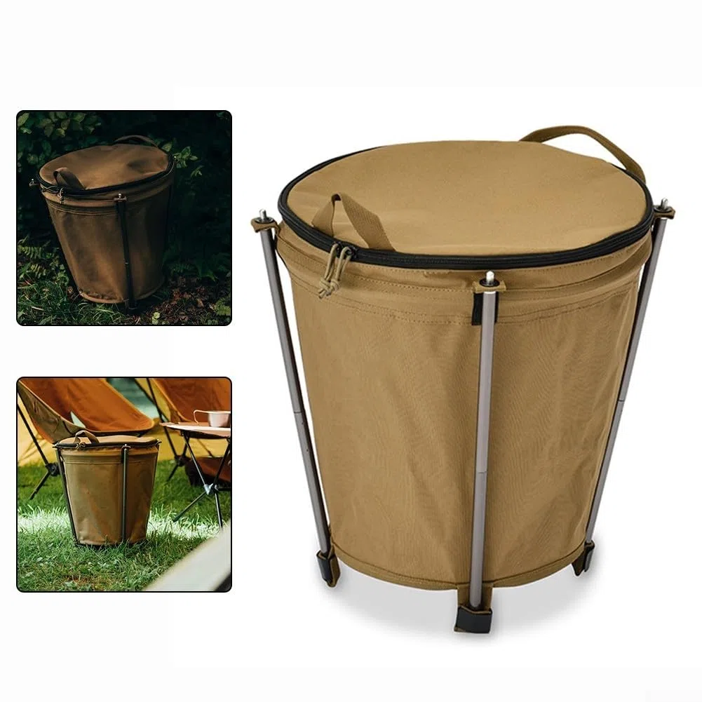 Leichter zusammenklappbarer Camping-Mülleimer, 20 Liter Fassungsvermögen, mit Oxford-Material für Picknick- und Grillabfallsammlung