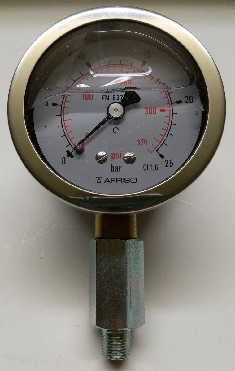 Afriso Manometer Glyzerin 1/8" Ø63 mm 0-25 bar (Edelstahl)