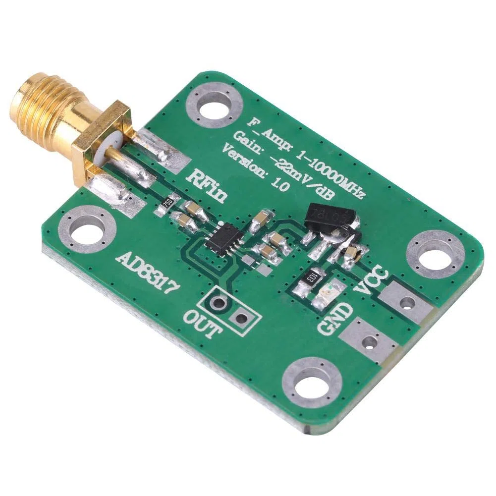 Yosoo Health Gear Logarithmischer Detektor, RF Logarithmischer Detektor HF-Signal Leistungserkennung HF-Leistungsmesser AD8317 Hochfrequenz-Logarithmischer Detektor
