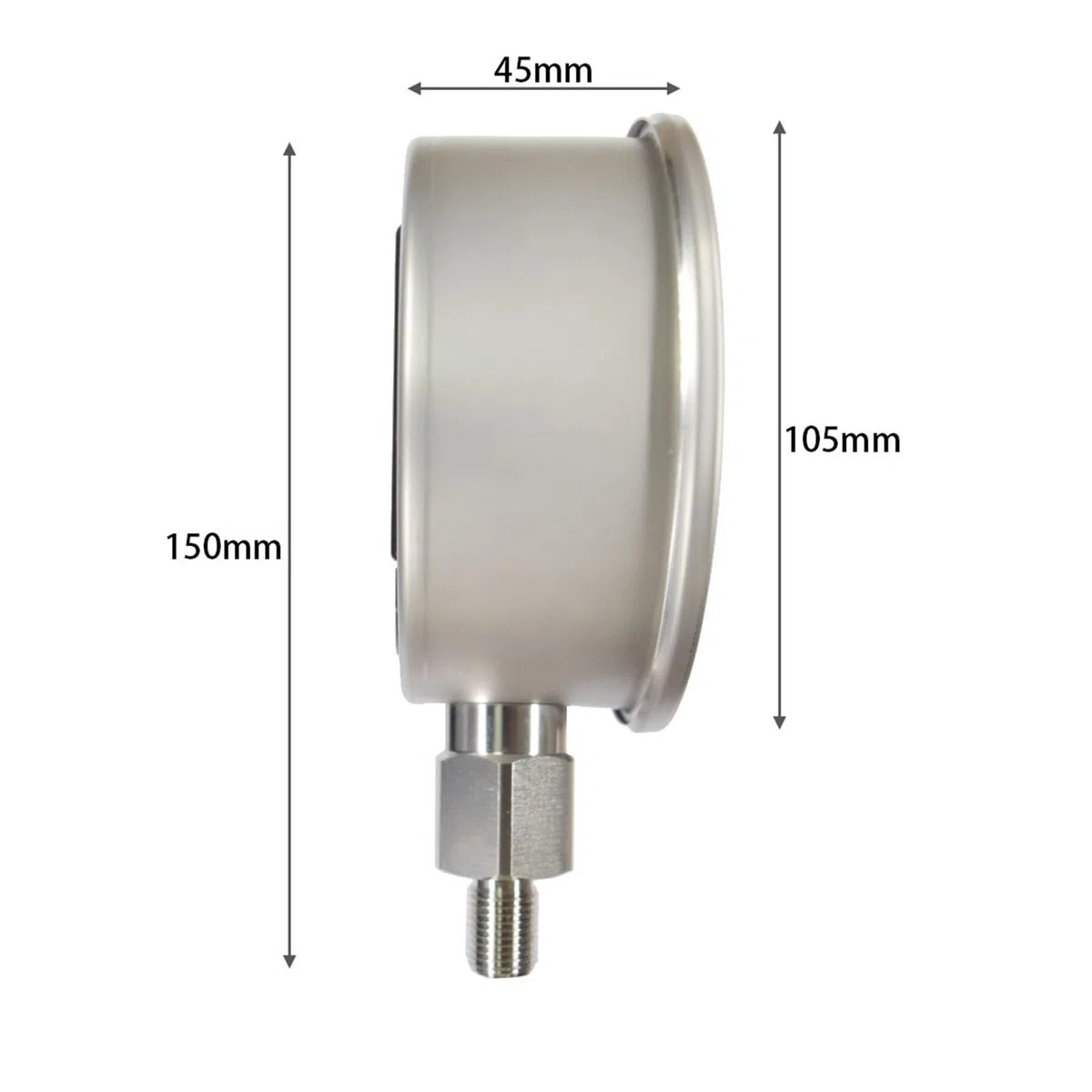 Digitales Manometer, G1/2 Druckkalibrierungsmessgerät, Genauigkeit 0,1 mbar mmHg Tor(-100KPa-400KPa)