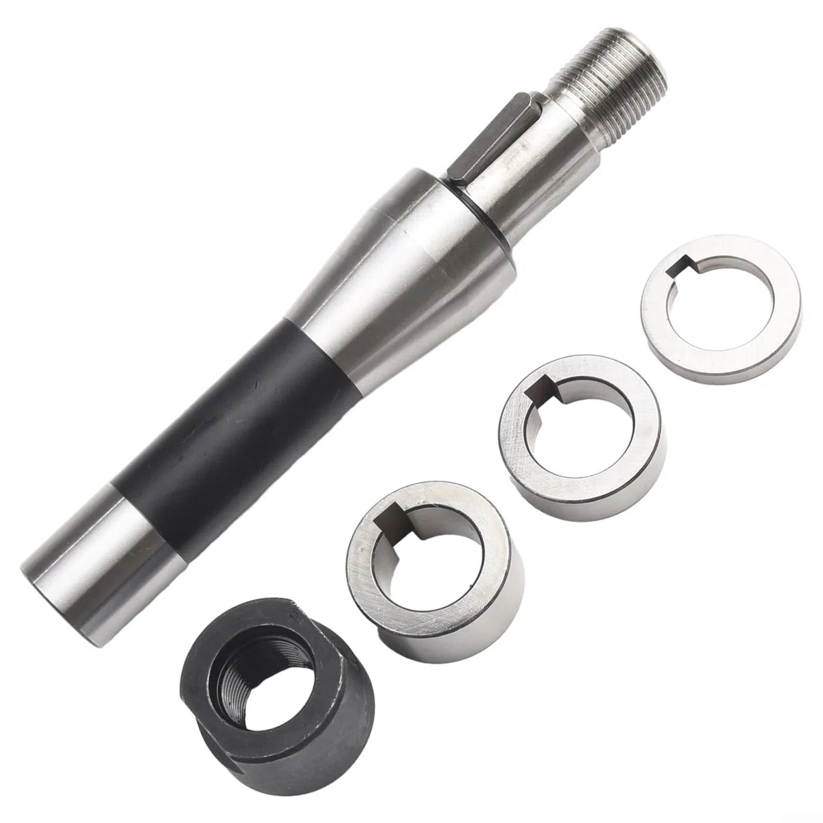 R8 Schaftfräsdornhalter für 22mm Zahnradschneider, Planfräser & Schlitzsägen - 189mm schwarz oxidierter Stahl, 7/40.6 cm-20 Deichselgewinde, kompatibel